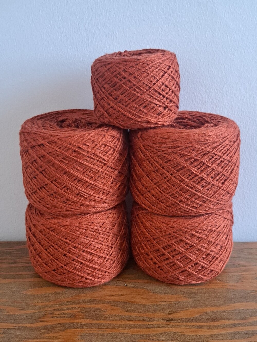 Cotton Blend Rust Orange Yarn Bundle, 450g
